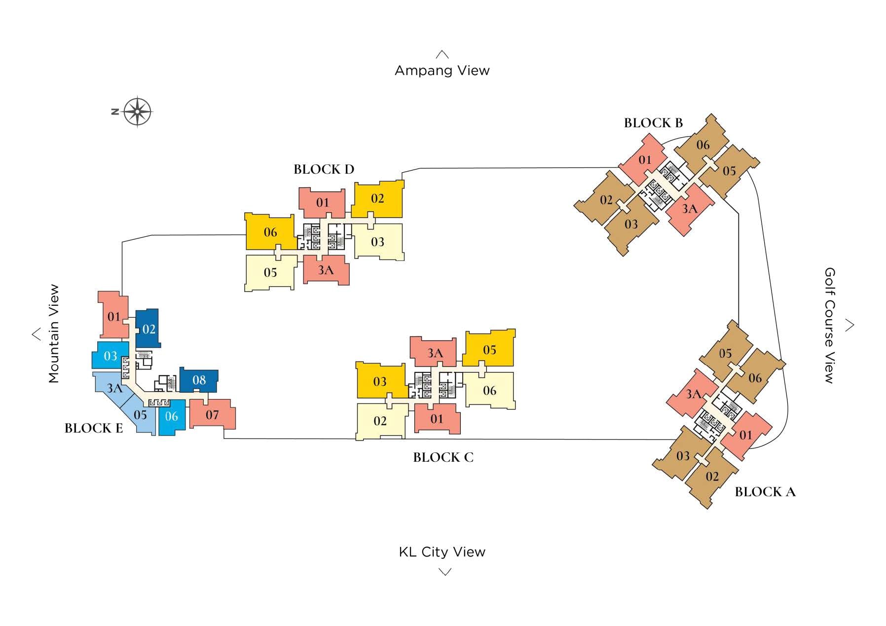 Cappella Embassy key plan and tower orientation reference