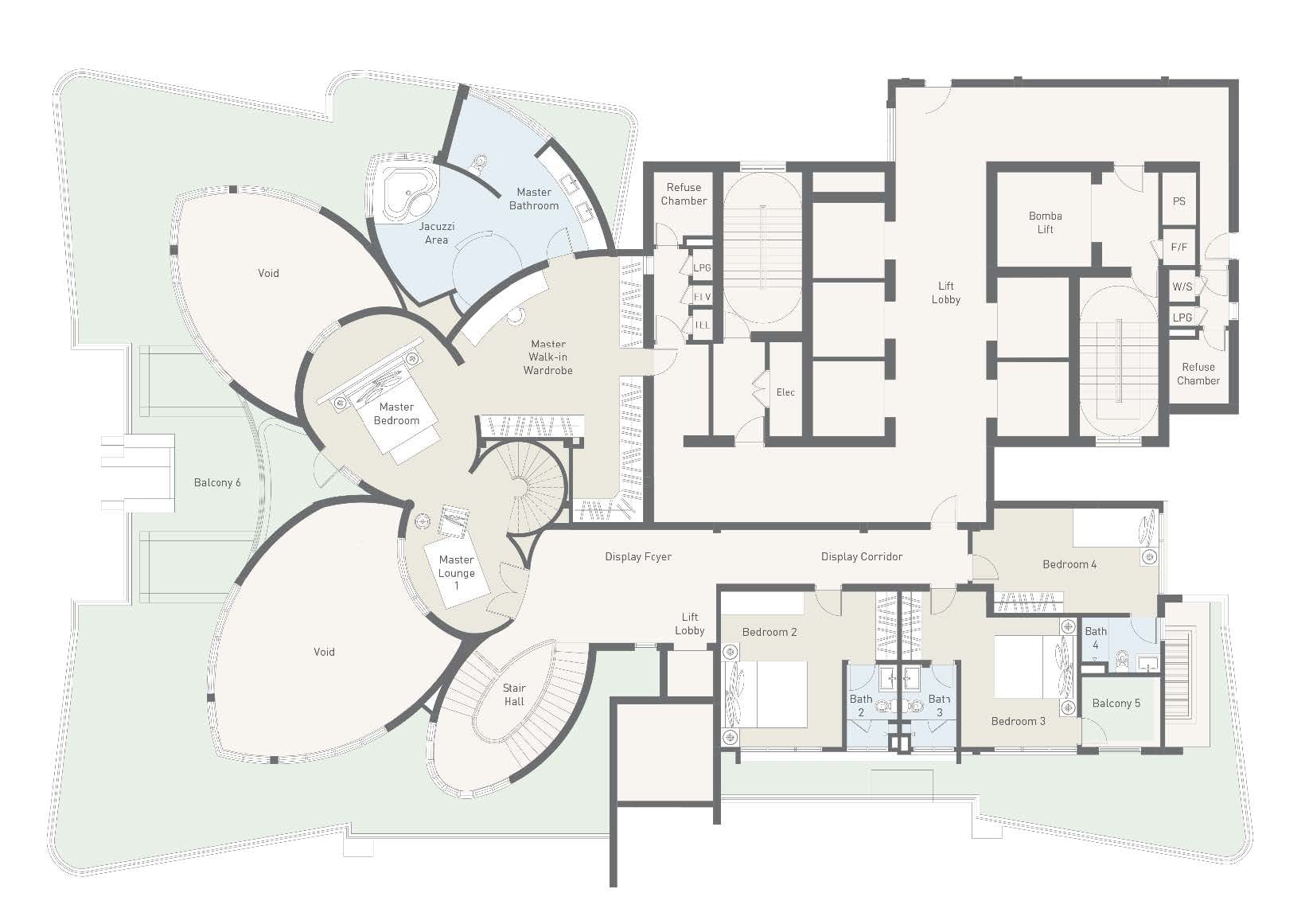 Cappella Embassy triplex penthouse reference plan 2