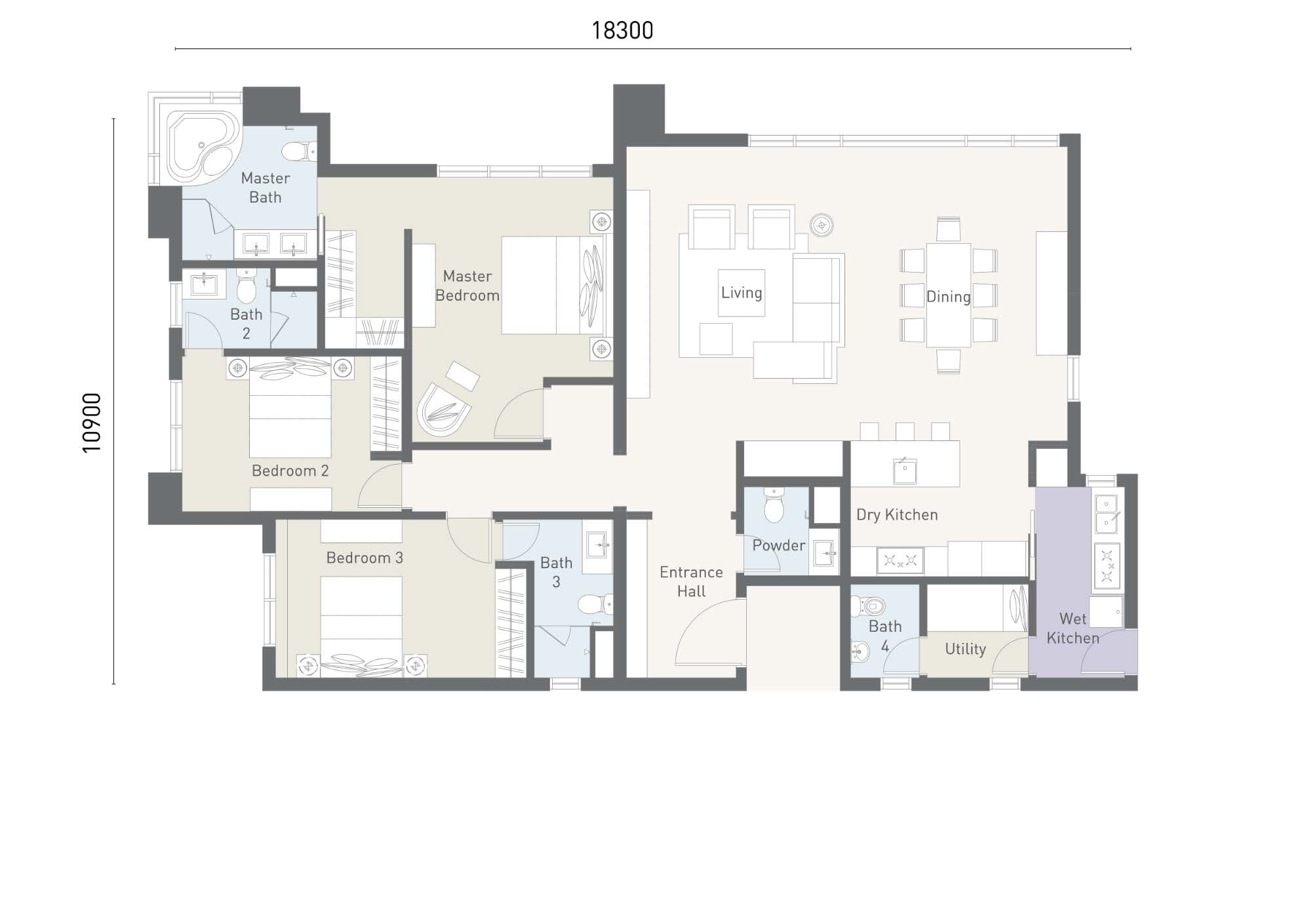 Type B — 1,927 sq ft reference floor plan