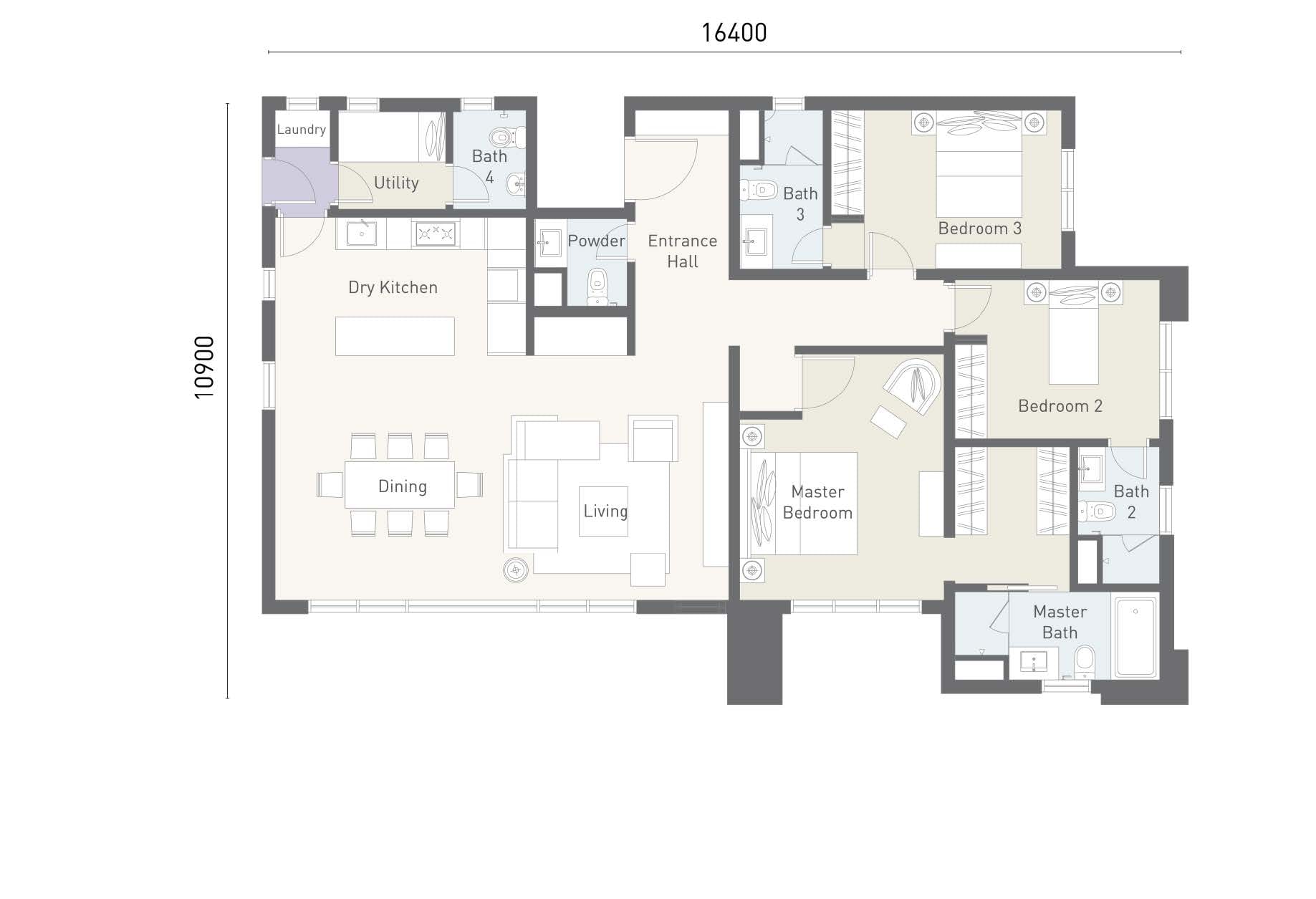 Type C — 1,625 sq ft reference floor plan