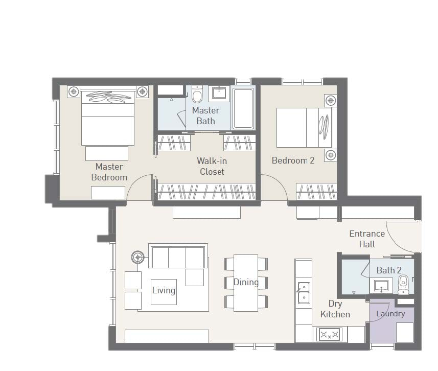 Type D2 — 1,109 sq ft reference floor plan
