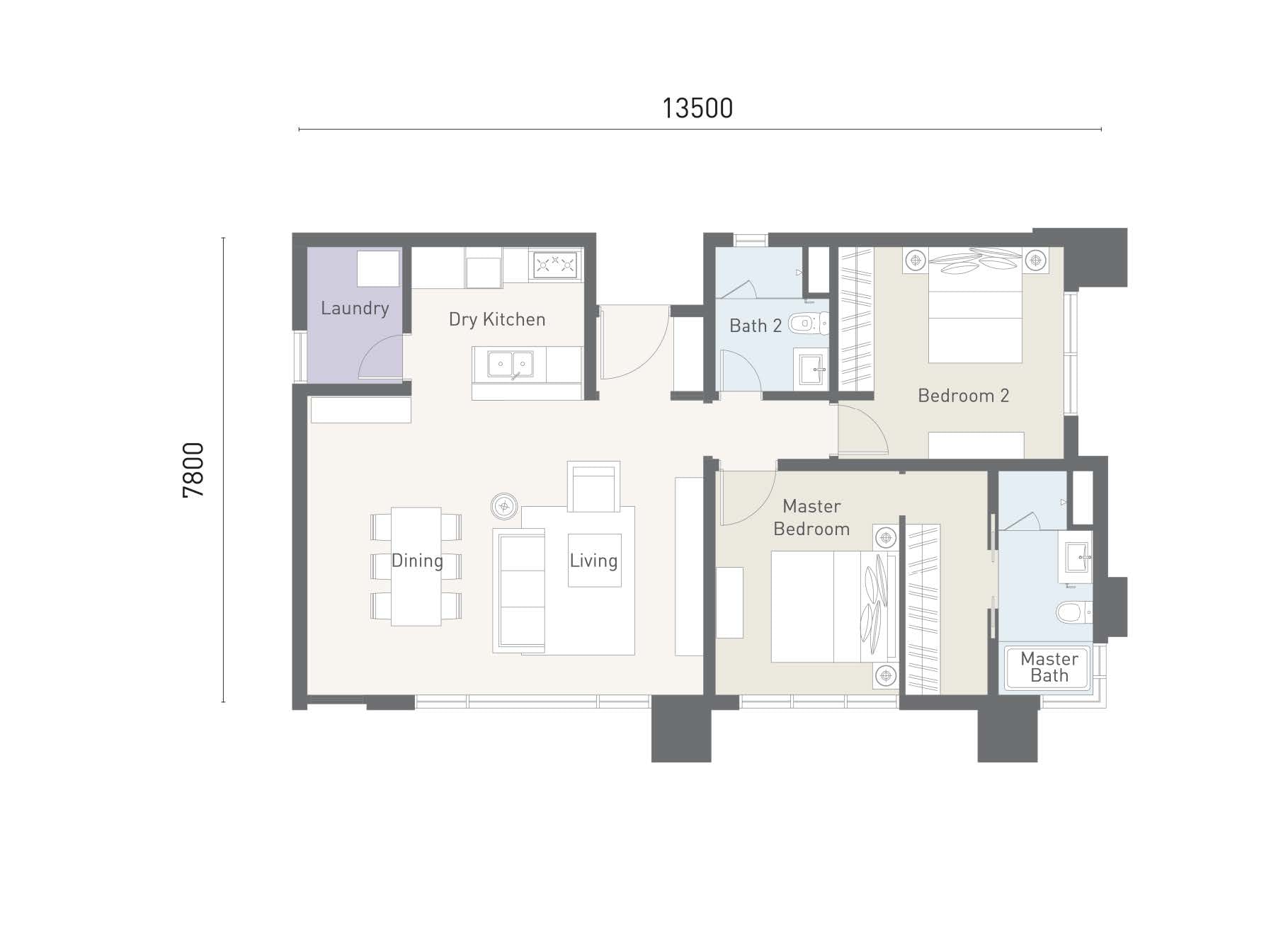 Type D3 — 1,119 sq ft reference floor plan